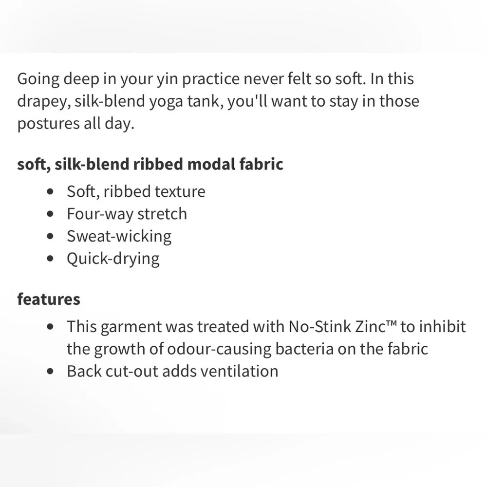 Lululemon Modal Silk Twist-Back Yoga Tank Top Bone